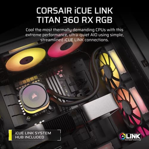 Corsair iCUE Link Titan 360 RX RGB 360mm CPU Liquid Cooler (Black)